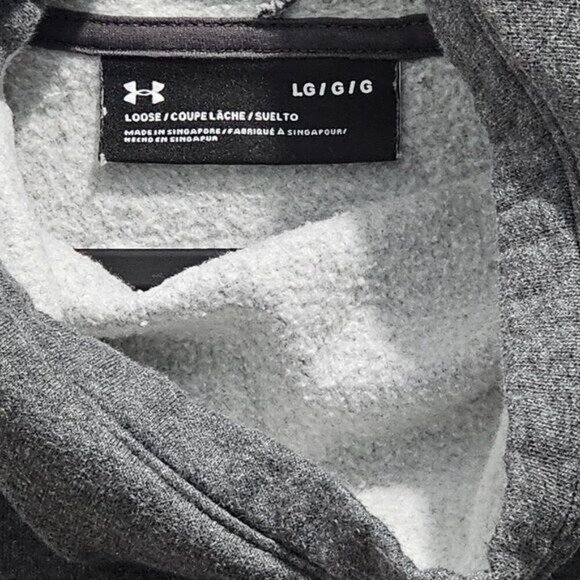 Under Armour Pullover Hoodie, Gray Loose Long Sleeve Youth Large - Picture 3 of 16
